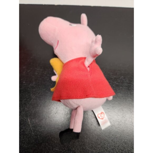 Ty Peppa Pig Plush Toy With Teddy Bear 8" Soft Pink & Red Stuffed Animal - Picture 3 of 9